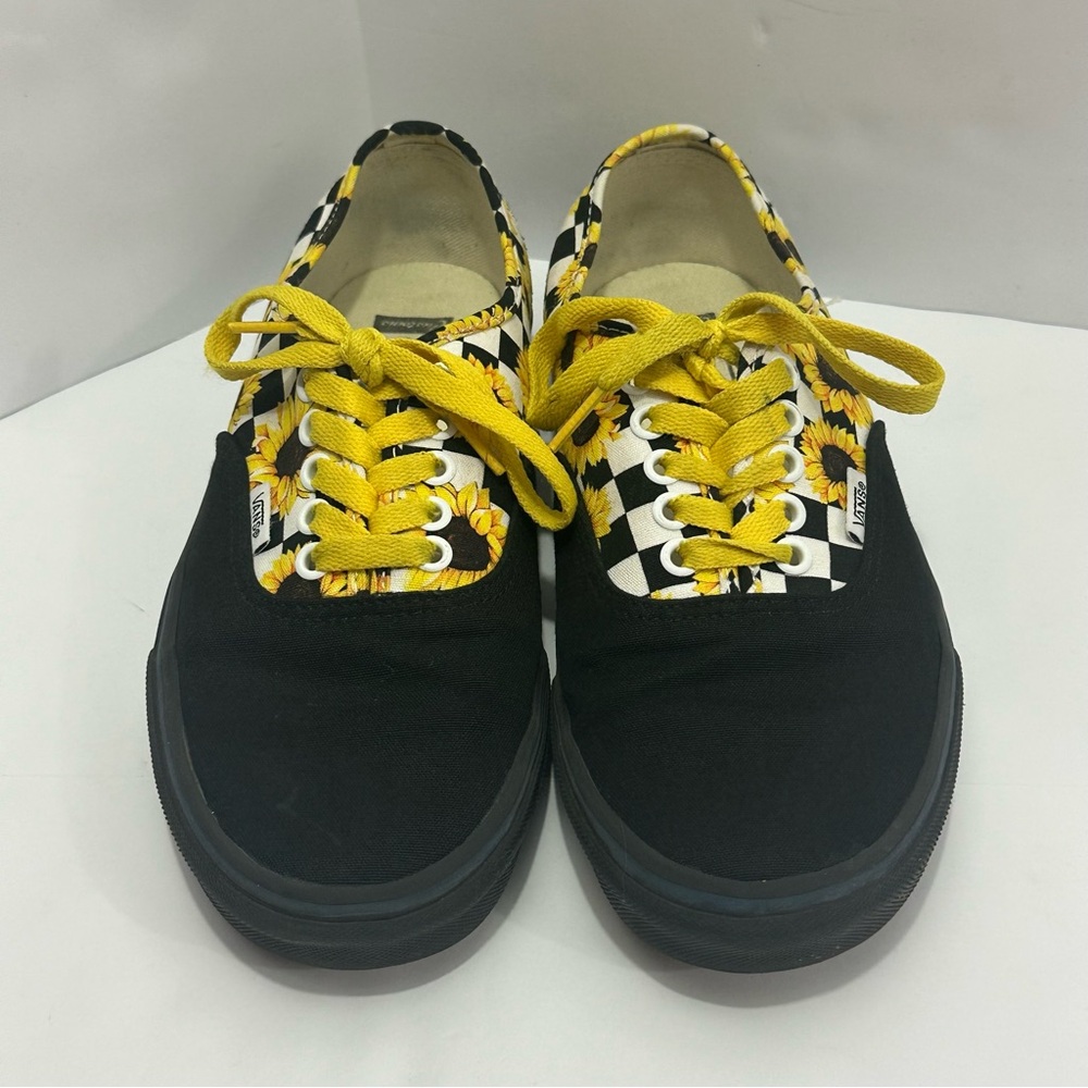 Vans Authentic low-top sneakers. Black with Sunflowers Women’s size 8.5